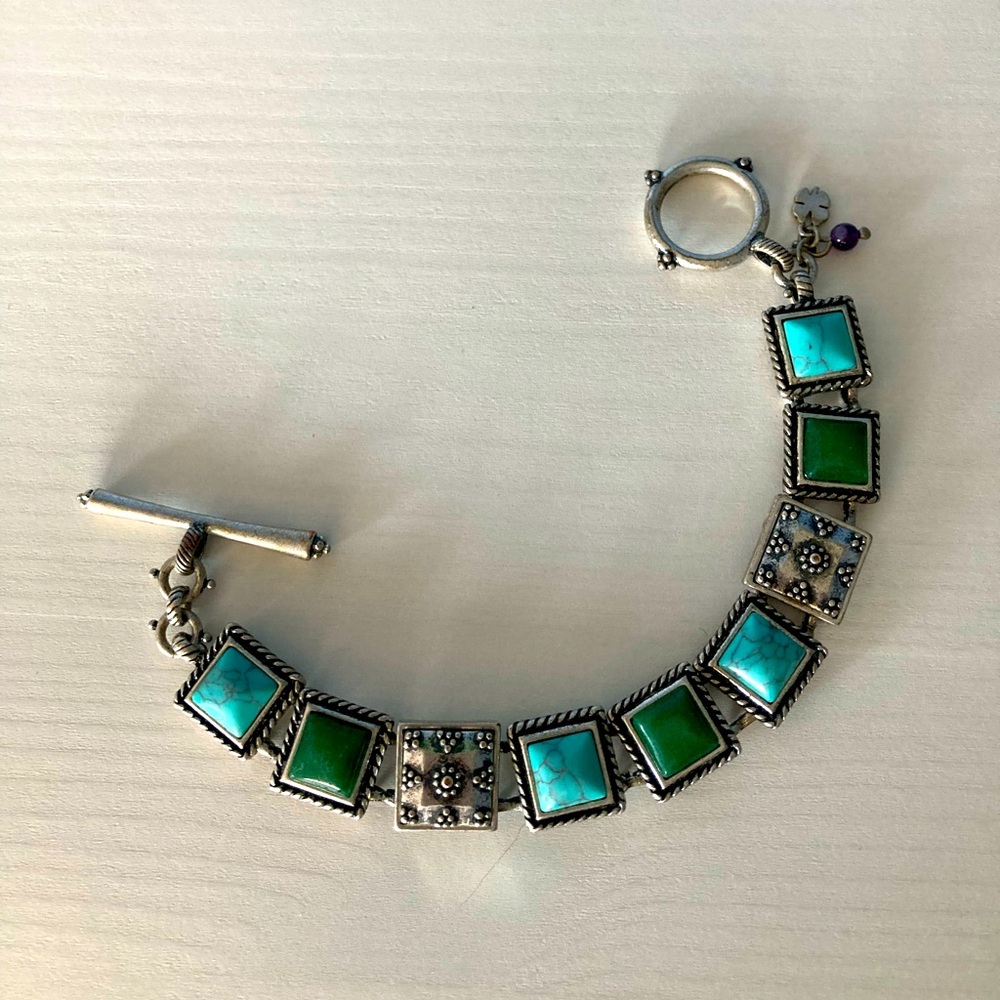 Lucky Brand - Silver & Turquoise Boho Bracelet